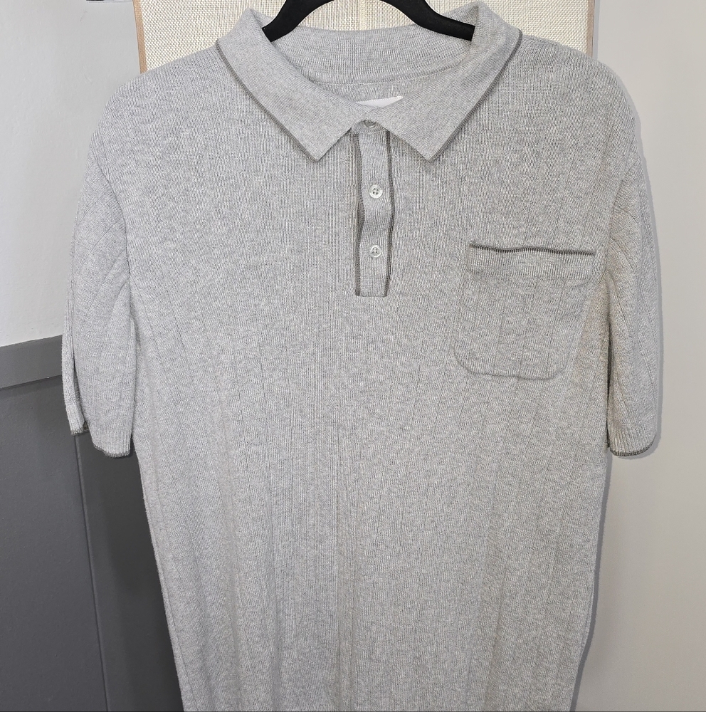 Premium Knit Gray Polo Shirt for